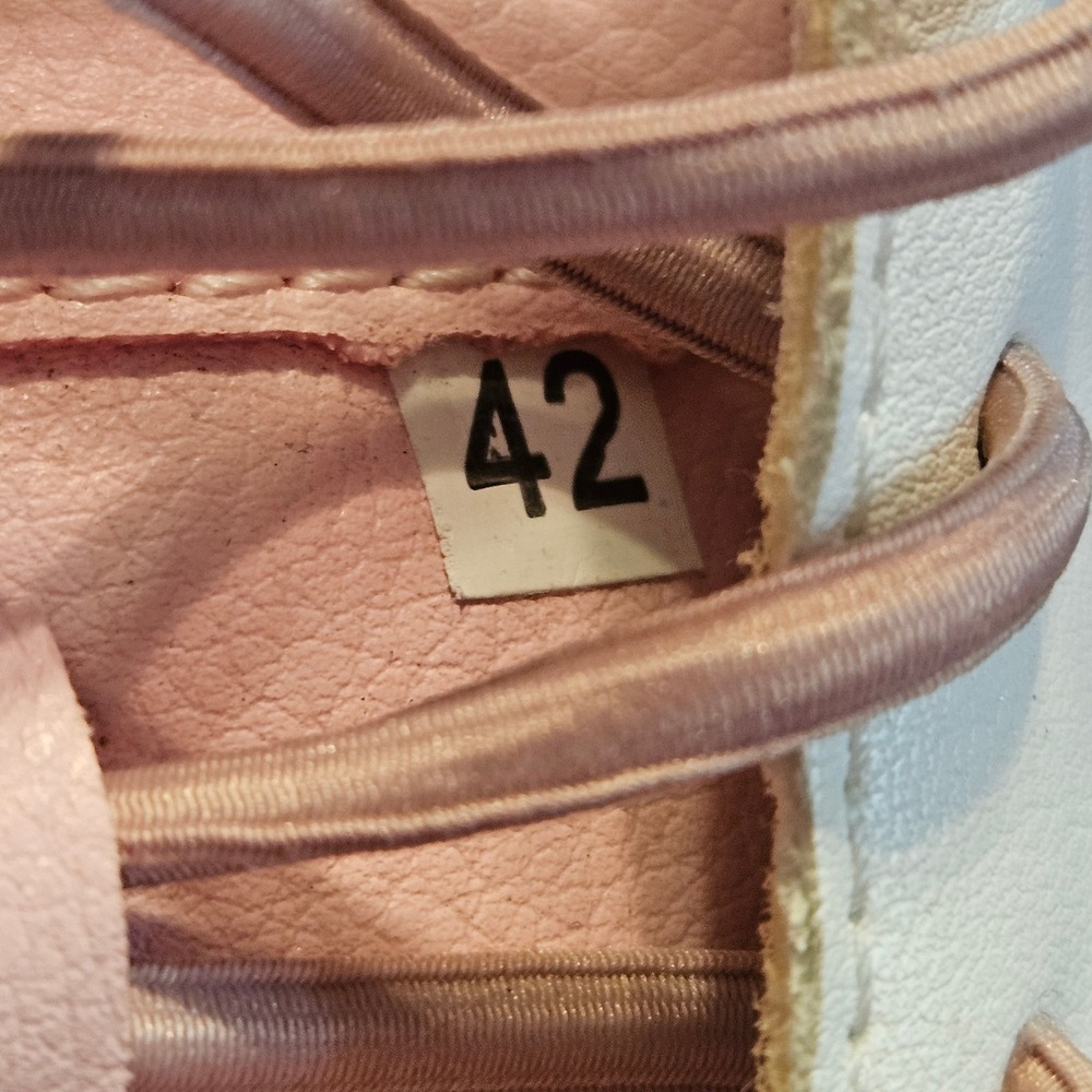 LDECK Women Casual Athletic Pink White Leather Sneakers Low Profile Size US 10 - Picture 6 of 6